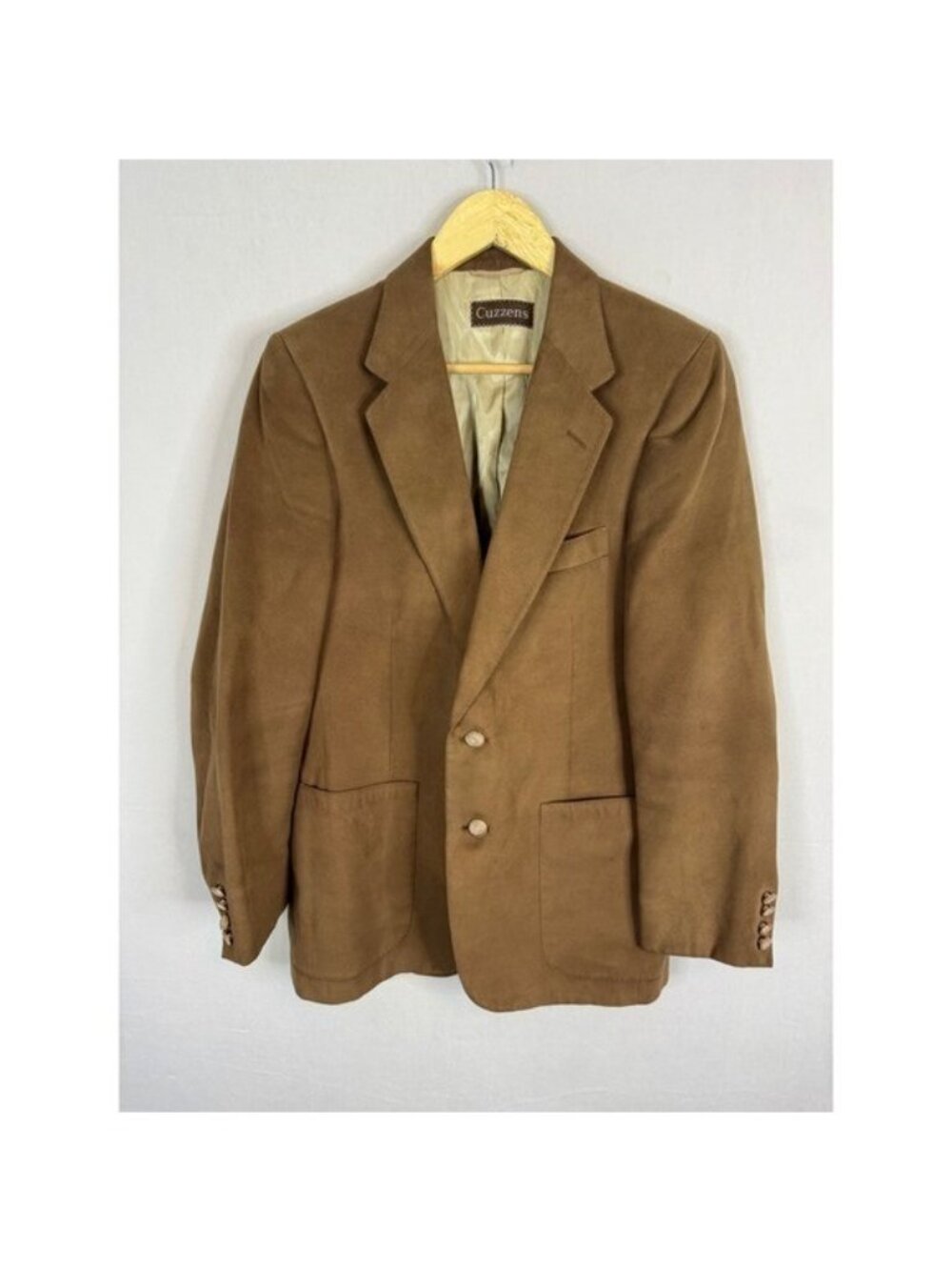 Lanvin Paris Men 40 FeatherSuede Blazer Brown Vintage Cuzzens Sport Coat USA
